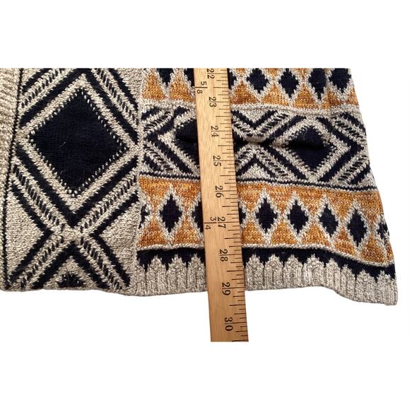 Lucky Brand Aztec Southwest Print Jacquard Knit Hooded Cardigan Women's sz XL - Picture 6 of 8